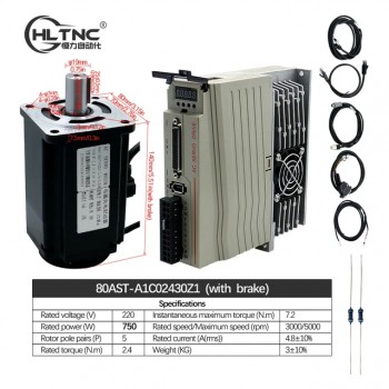 400W / 600W / 750W / 1000W AC-Servomotor & Treiber-Set 110V / 220V, 1,27–3,8 Nm für CNC-Graviermaschine