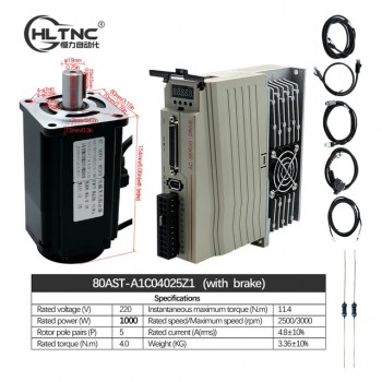 400W / 600W / 750W / 1000W AC-Servomotor & Treiber-Set 110V / 220V, 1,27–3,8 Nm für CNC-Graviermaschine