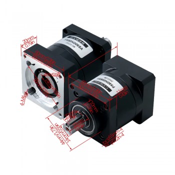PX60 Planetengetriebe Untersetzung 4 / 6 / 10 / 16 / 24 / 36 / 64 / 96 / 144 / 216:1 für NEMA 24 Schrittmotor