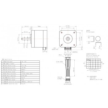 OUKEDA 17HS4401 NEMA 17 Schrittmotor, 1,8°, 45 Ncm, 2-Phasen für 3D-Drucker & Robotik, 42 × 42 mm