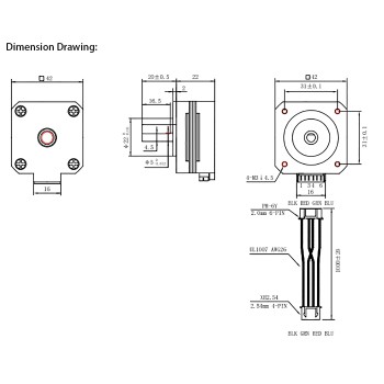 OUKEDA NEMA 17 Schrittmotor, 1,8°, 14 Ncm, 1A geeignet für 3D-Drucker & Titan Extruder