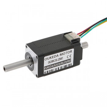 Oukeda NEMA 8 Schrittmotor mit Hohlwelle, Bipolar, 1,8°, 3,13 Ncm, 0,6A, 5,4V, 2-Phasen, Doppelwelle