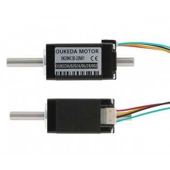 Oukeda NEMA 8 Schrittmotor mit Hohlwelle, Bipolar, 1,8°, 3,13 Ncm, 0,6A, 5,4V, 2-Phasen, Doppelwelle