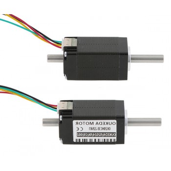 Oukeda NEMA 8 Schrittmotor mit Hohlwelle, Bipolar, 1,8°, 3,13 Ncm, 0,6A, 5,4V, 2-Phasen, Doppelwelle