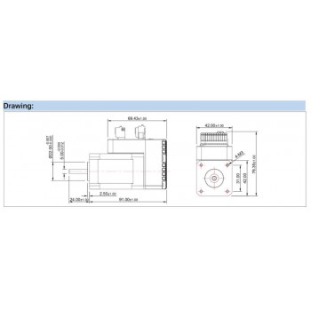 JMC NEMA 17 AC-Integrierter Servomotor, 52W, 24V, 12,5 Ncm (17,70 oz.in), 52000 U/min, 42 × 42 mm