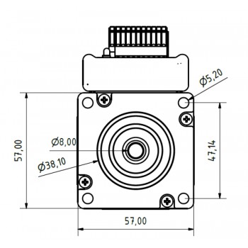 JMC NEMA 23 Integrierter AC-Servomotor, 140W, 36V, 0,45 Nm, 5,4A, 3-Phasen, 3000 U/min, 57 × 57 mm