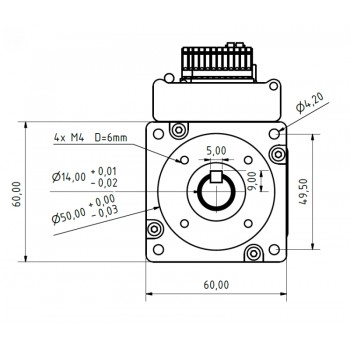 JMC Integrierter NEMA 23 AC-Servomotor, 400W, 48V, 1,27 Nm, 3000 U/min, 60 × 60 mm
