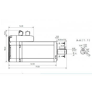 JMC Integrierter NEMA 23 AC-Servomotor, 400W, 48V, 1,27 Nm, 3000 U/min, 60 × 60 mm