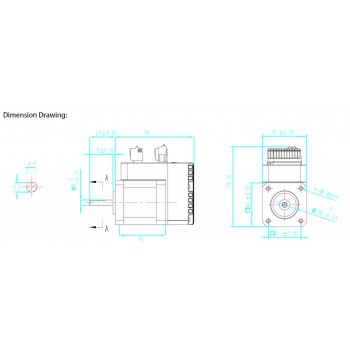 JMC Integrierte Schrittmotor NEMA 17 Closed-Loop-Schrittmotor, 1,8°, 0,48 Nm, 1,2A, 42 × 42 mm