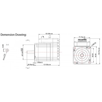 JMC Integrierter NEMA 34 Closed-Loop-Schrittmotor, 1,8°, 4,5 Nm, 6A, 60V, 2-Phasen, 86 × 86 mm