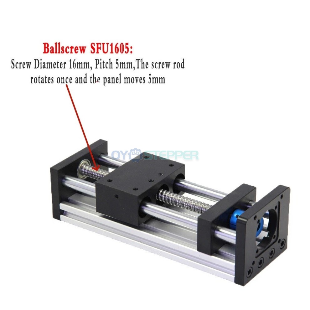 Produktbild von Linearer Schlittentisch 100 Mm Hub – Mit Schrittmotor, Einzelschiene Für X/Y/Z-Achse, Aluminium, Hohe Traglast, ±0,1 Mm Genauigkeit