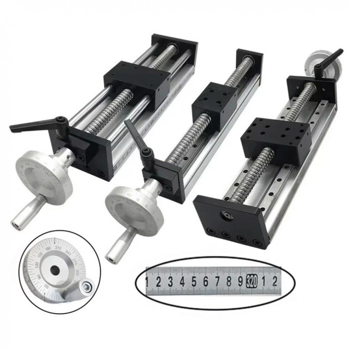 Manueller Linearführungs-Schlitten mit Kugelgewindetrieb und Handrad (10-60 kg)