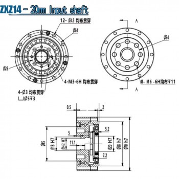 ZXD/ZXZ-Serie, Harmonic Reduziergetriebe, Übersetzungsverhältnis 30:1 bis 100:1, Untersetzungsgetriebe, 20 Bogensekunden