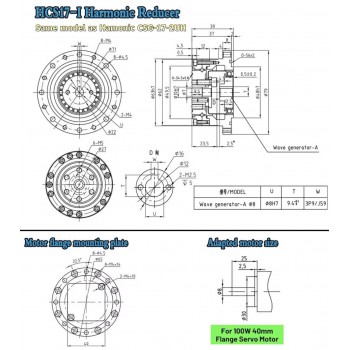 CSF-Serie,Harmonisches-Getriebe, Übersetzungsverhältnis 50:1 bis 120:1, für Schrittmotor / Servomotoren
