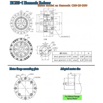 CSF-Serie,Harmonisches-Getriebe, Übersetzungsverhältnis 50:1 bis 120:1, für Schrittmotor / Servomotoren