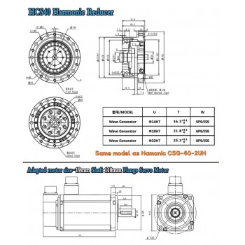 CSF-Serie,Harmonisches-Getriebe, Übersetzungsverhältnis 50:1 bis 120:1, für Schrittmotor / Servomotoren