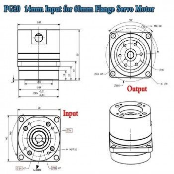 PG-Serie,Harmonisches-Getriebe, Übersetzungsverhältnis 50/80/100:1, Untersetzungsgetriebe, 20 Bogensekunden