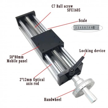 GGP5080 Manueller Linearführungs-Schlitten mit Kugelgewindetrieb und Handrad