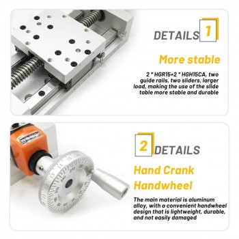 CNC-Linearführungs Schlitten mit Selbstsicherndem Digitaldisplay, Z-Positionierung und Trapezgewindetrieb