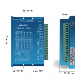 HB808C Zweiphasen Closed Loop Schrittmotortreiber 18–80V mit für NEMA 17/23/24 Motoren