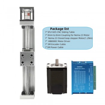 Motorisierte Lineartisch mit Kugelgewindetrieb und Closed Loop NEMA 23 Schrittmotor und Treibersatz