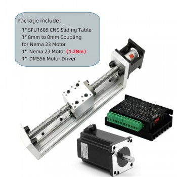 Mini Kugelgewindetrieb Linearmodul mit 1,2/2/3 Nm NEMA 23 Schrittmotor und Treibersatz DM556