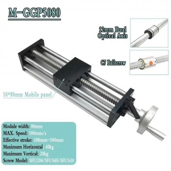 Manueller Linearführungs-Schlitten mit Kugelgewindetrieb und Handrad (10-60 kg)