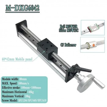 Manueller Linearführungs-Schlitten mit Kugelgewindetrieb und Handrad (10-60 kg)