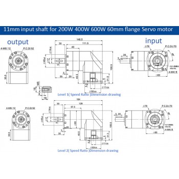 PVE060 Winkel-Planetengetriebe 90° für Nema 23 Schrittmotor / 60mm Servomotor