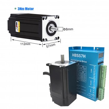 Nema 23 Closed-Loop-Schrittmotor 1,2–3 Nm 57 × 57 mm & HB8080C Treiber