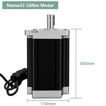 Nema 42 3-Phasen Schrittmotor und Treiber Kit 12/16/20 Nm 1,2°110 x 110 mm Keilwellenprofil