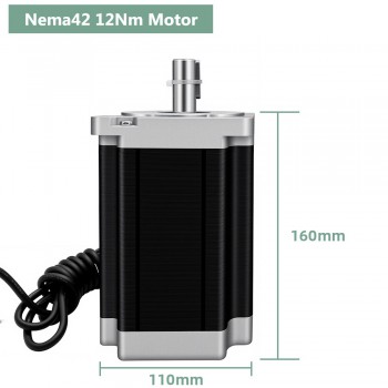 Nema 42 3-Phasen Schrittmotor und Treiber Kit 12/16/20 Nm 1,2°110 x 110 mm Keilwellenprofil