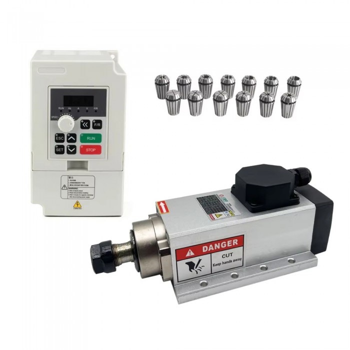 Luftgekühltes CNC HF-Spindel-Set 2,2kW ER20 220V/380V 24000U/min mit Frequenzumrichter Luftgekühltes CNC HF-Spindel-Set 2,2kW ER20 220V/380V 24000U/min mit Frequenzumrichter