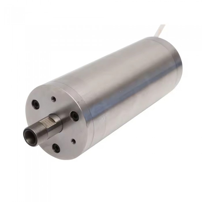 Wassergekühlte CNC HF-Spindel 300W Ø48mm ER8 75V 2,5A 60000U/min 10kHz Wassergekühlte CNC HF-Spindel 300W Ø48mm ER8 75V 2,5A 60000U/min 10kHz