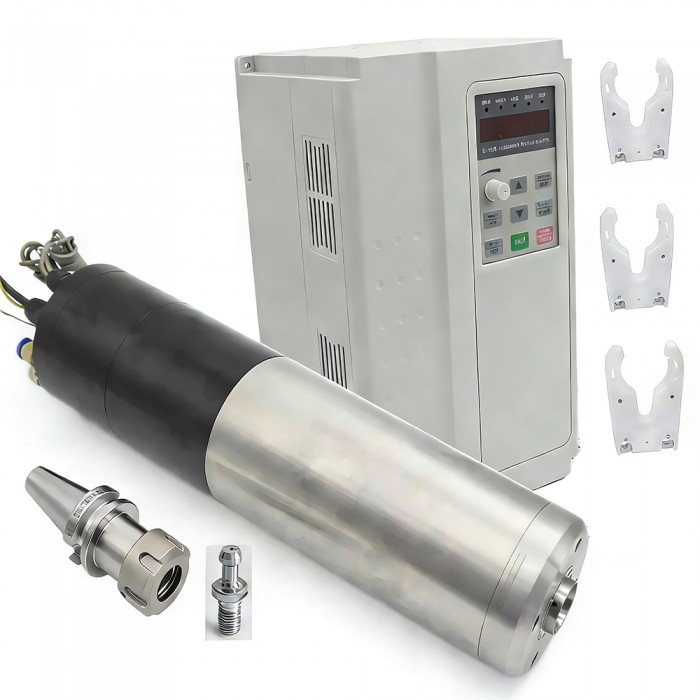 Wassergekühltes CNC Motorspindel Set mit automatischem Werkzeugwechsel 3kW BT30 Ø100mm 220V 24000U/min 400Hz mit Frequenzumrichter