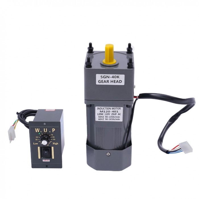 Einphasen AC Induktionsgetriebemotor 120W Übersetzung 40:1 21Nm mit Drehzahlregler Einphasen AC Induktionsgetriebemotor 120W Übersetzung 40:1 21Nm mit Drehzahlregler