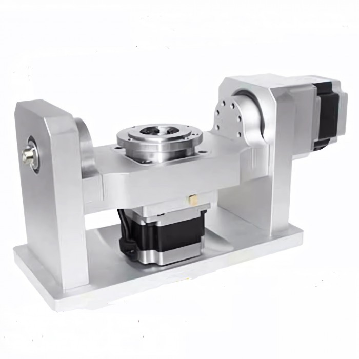 CNC A+C Drehachse für die 4. und 5. Achse mit 10:1 Harmonic Drive Getriebe 100mm Spannfutter und NEMA34 Schrittmotor CNC A+C Drehachse für die 4. und 5. Achse mit 10:1 Harmonic Drive Getriebe 100mm Spannfutter und NEMA34 Schrittmotor
