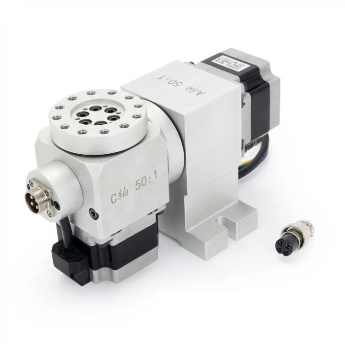 CNC A/C Drehachse als 5. Achse mit Harmonic Drive Getriebe 50:1 und NEMA23 Schrittmotor