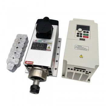 Luftgekühltes CNC HF-Spindel-Set 3,5kW ER20 18000U/min mit 3,7kW Frequenzumrichter und 13-teiligem ER20 Spannzangensatz