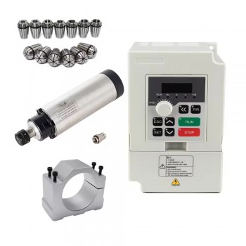 Luftgekühltes CNC HF- Frässpindel-Set 2,2kW Ø80mm ER20 24000U/min mit 2,2kW Frequenzumrichter