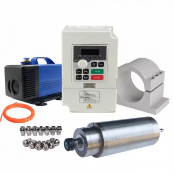 Wassergekühltes CNC HF-Spindel-Set 4,5kW 220V/380V mit 5,5kW Frequenzumrichter Ø125mm Spindelhalter und 100W Kühlwasserpumpe