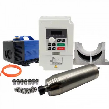 Wassergekühltes CNC HF-Spindel-Set 5,5kW 220V/380V mit 5,5kW Frequenzumrichter Ø125mm Spindelhalter und ER32 Spannzangen