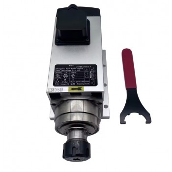 Luftgekühlte CNC HF-Spindel 4,5kW ER32 18000/24000U/min 220V/380V in quadratischer Bauform