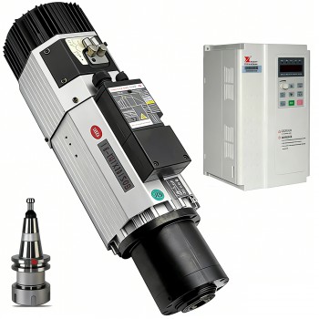 Luftgekühltes ATC HF-Spindel Set 9kW Ø125mm ISO30 220V/380V mit 11kW Fuling Drehstrom Frequenzumrichter