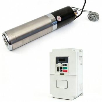 Wassergekühltes CNC Motorspindel Set mit automatischem Werkzeugwechsel 1,5kW ISO20 Ø80mm 220V 24000U/min mit Frequenzumrichter