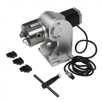 D80 CNC Drehachse mit 80mm Dreibackenfutter und Schrittmotor für Faserlaserbeschriftung Laserschweißen und CO2 Lasergravur