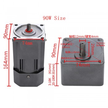 Einphasen AC Induktionsgetriebemotor 90W Übersetzung 20:1 13Nm mit Drehzahlregler