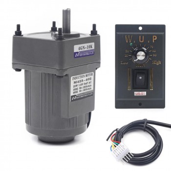 WUP AC Induktionsgetriebemotor 25W Übersetzung 10:1 135U/min reversierbar mit Drehzahlregler