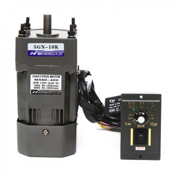 WUP AC Induktionsgetriebemotor 60W Übersetzung 10:1 3,8Nm 135U/min reversierbar mit Drehzahlregler