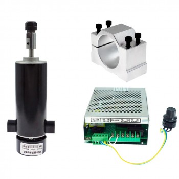 Luftgekühltes CNC Spindelmotor Set 800W ER11 Ø52mm mit regelbarem Netzteil und Spindelhalter